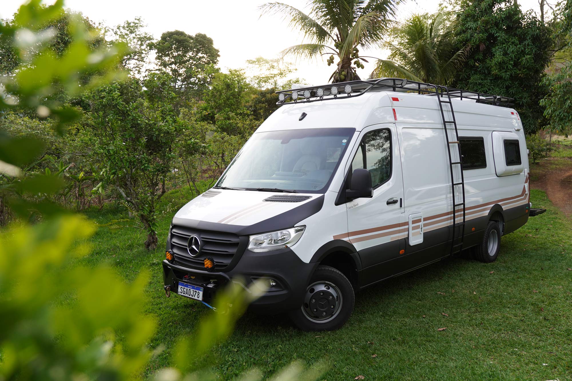 Motorhome camping scene